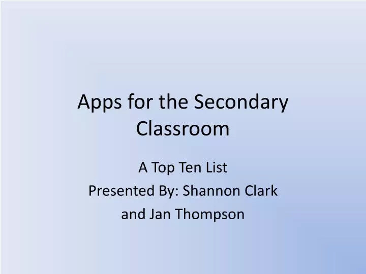 apps for the secondary classroom