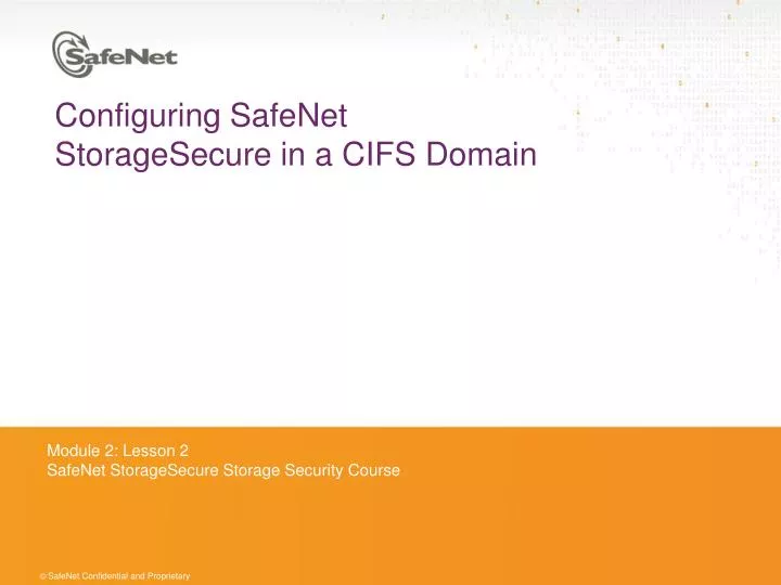 configuring safenet storagesecure in a cifs domain