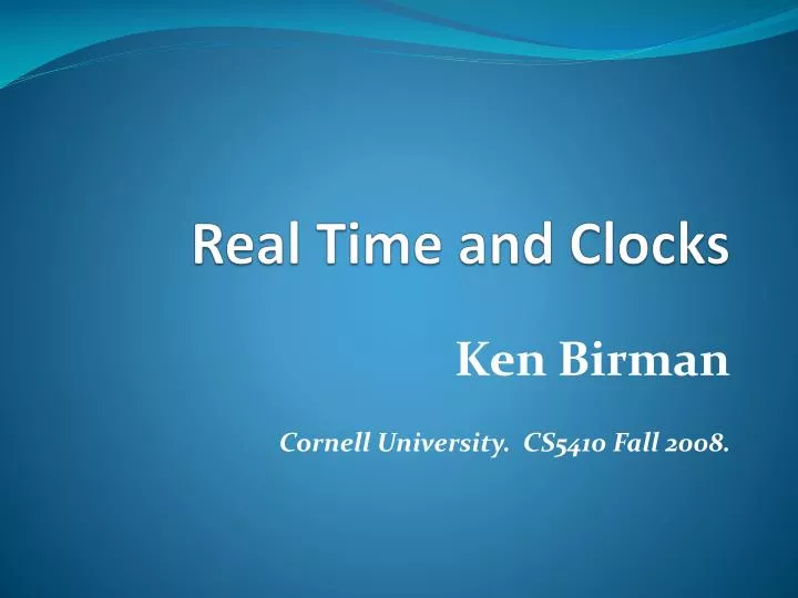 real time and clocks