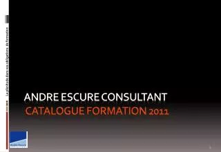 andre escure consultant catalogue formation 2011