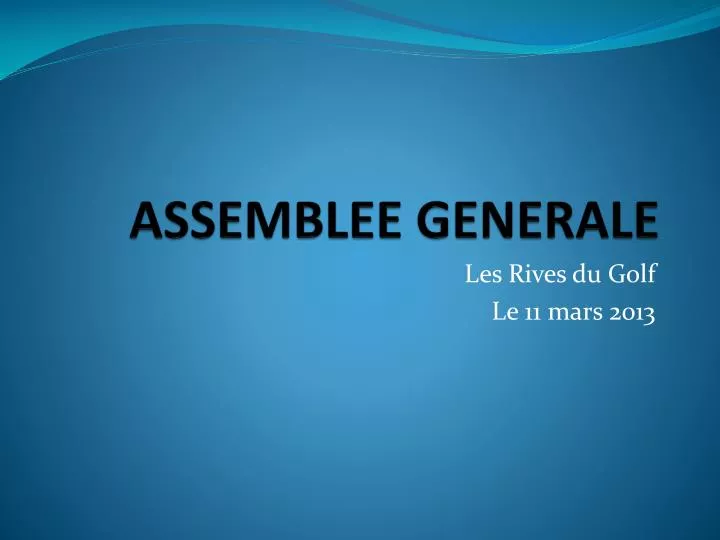 assemblee generale