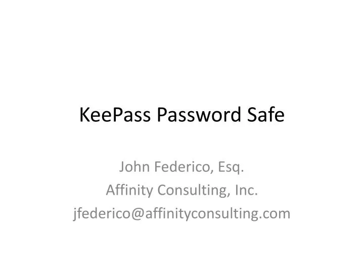 keepass password safe