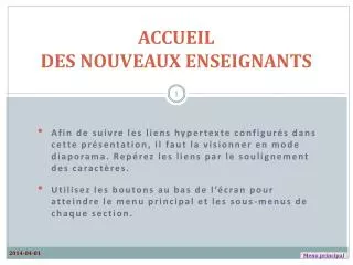 accueil des nouveaux enseignants