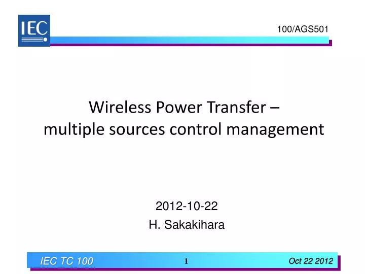 wireless power transfer multiple sources control management