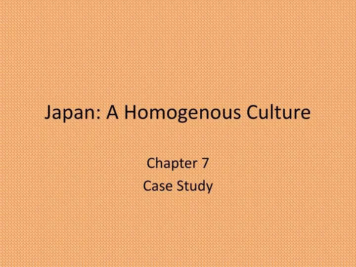 japan a homogenous culture
