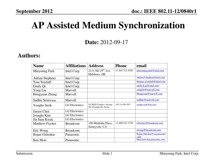 ap assisted medium synchronization