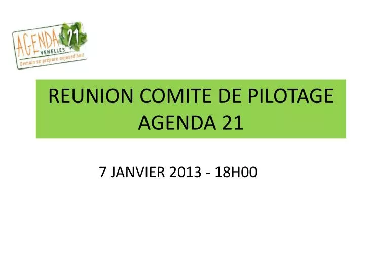reunion comite de pilotage agenda 21
