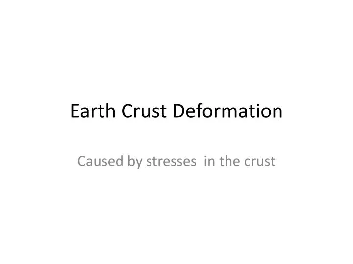 earth crust deformation
