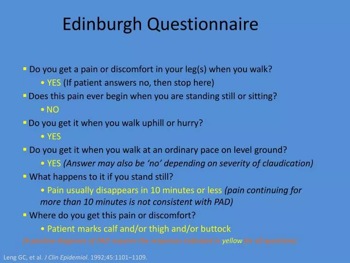 edinburgh questionnaire