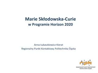Marie Skłodowska-Curie w Programie Horizon 2020