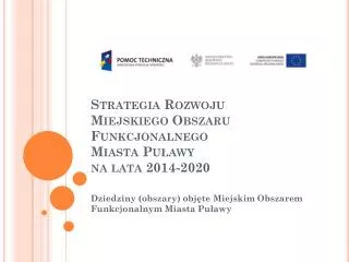 Strategia Rozwoju Miejskiego Obszaru Funkcjonalnego Miasta Puławy na lata 2014-2020