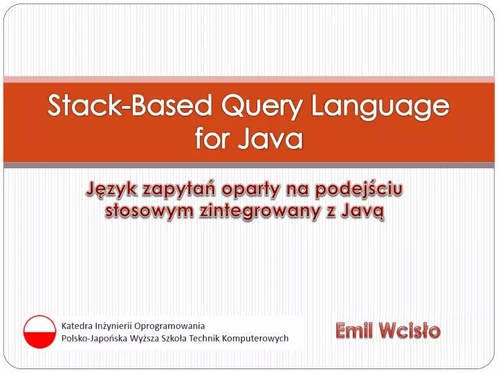 stack based query language for java