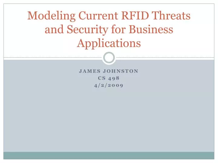 modeling current rfid threats and security for business applications