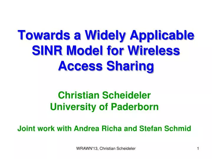 towards a widely applicable sinr model for wireless access sharing