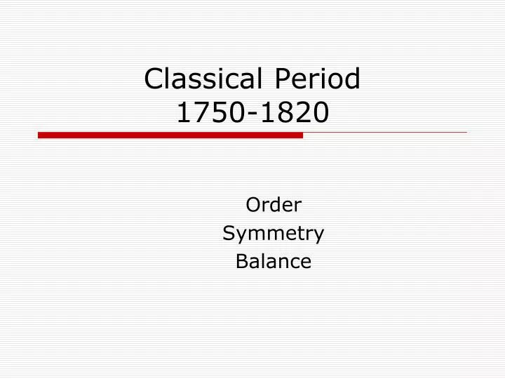 classical period 1750 1820