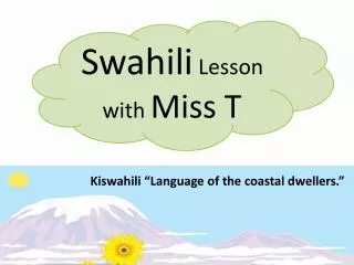 Swahili Lesson with Miss T