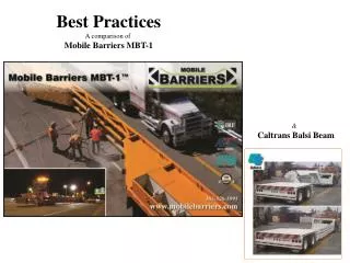 Best Practices A comparison of Mobile Barriers MBT-1