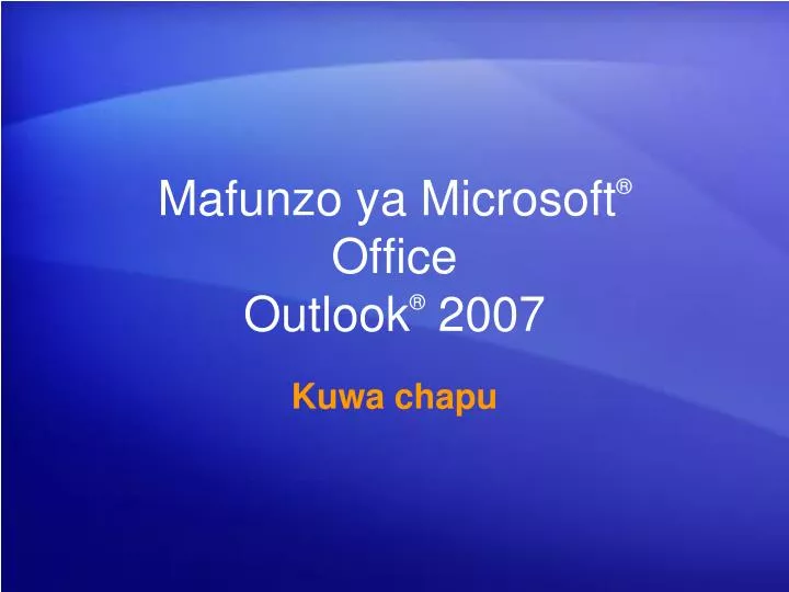 mafunzo ya microsoft office outlook 2007