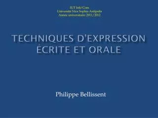 techniques d expression crite et orale