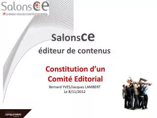constitution d un comit editorial