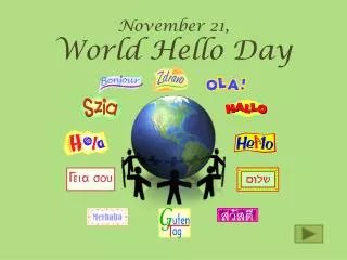 November 21, World Hello Day