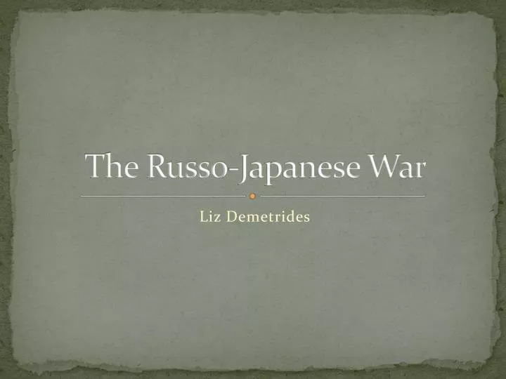 the russo japanese war