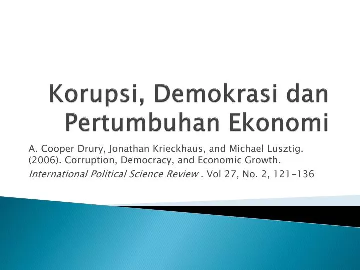 korupsi demokrasi dan pertumbuhan ekonomi