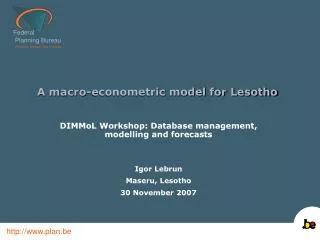 A macro-econometric model for Lesotho