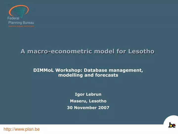 a macro econometric model for lesotho