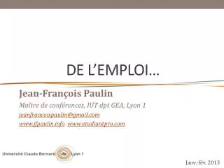 de l emploi