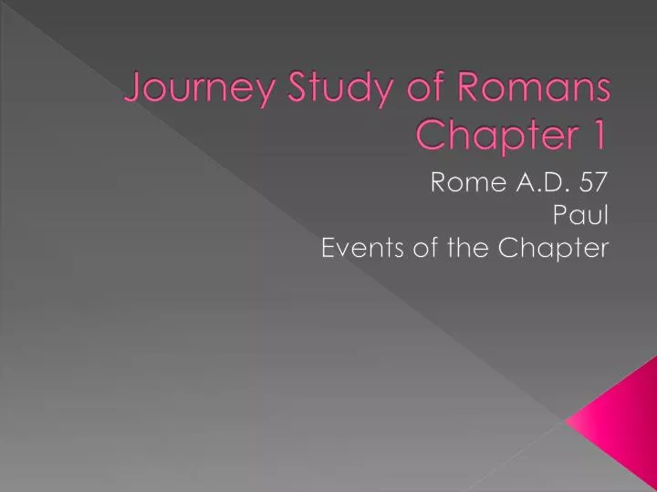 journey study of romans chapter 1