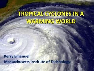 tropical cyclones in a warming world