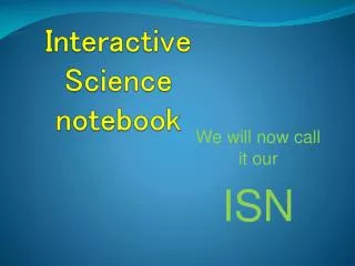 Interactive Science notebook