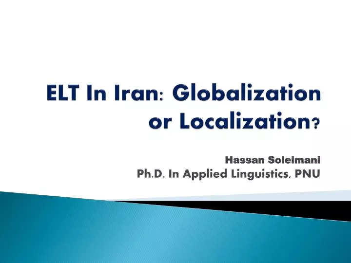 elt in iran globalization or localization