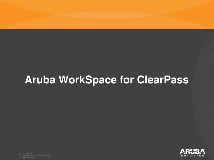 aruba workspace for clearpass