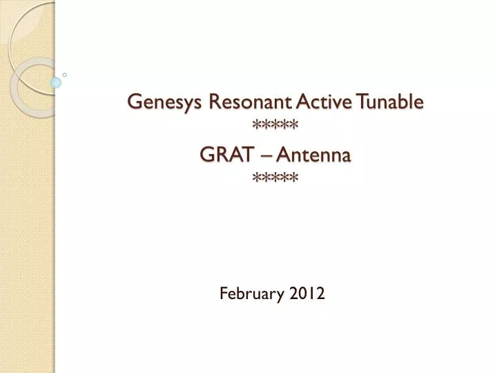 genesys resonant active tunable grat antenna