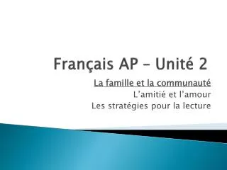 fran ais ap unit 2