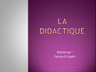 la didactique
