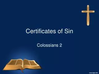 certificates of sin