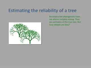 Estimating the reliability of a tree