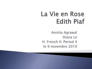 La Vie en Rose Edith Piaf