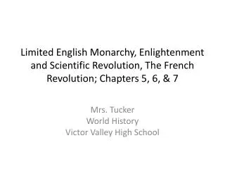 Mrs. Tucker World History Victor Valley High School