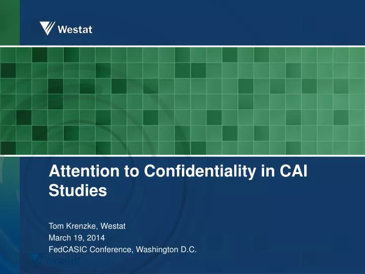 attention to confidentiality in cai studies