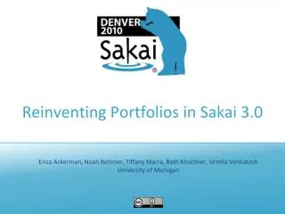 Reinventing Portfolios in Sakai 3.0