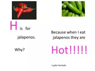 H is for jalapenos. Why?