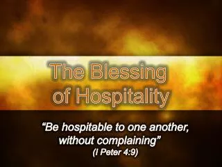 The Blessing of Hospitality