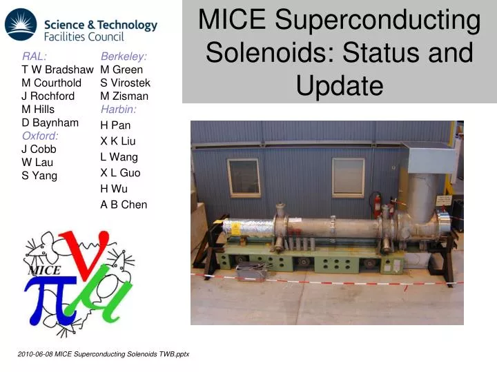 mice superconducting solenoids status and update