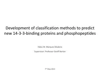 Development of classification methods to predict new 14-3-3-binding proteins and phosphopeptides