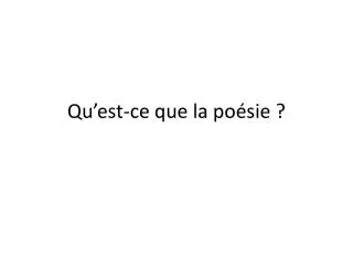 qu est ce que la po sie