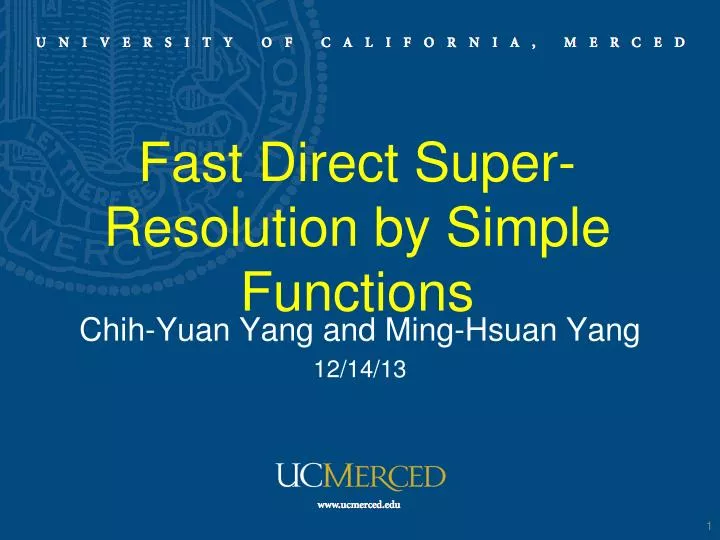 fast direct super resolution by simple functions